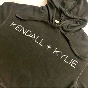 Kendall & Kylie Black Cozy Cropped Hoody